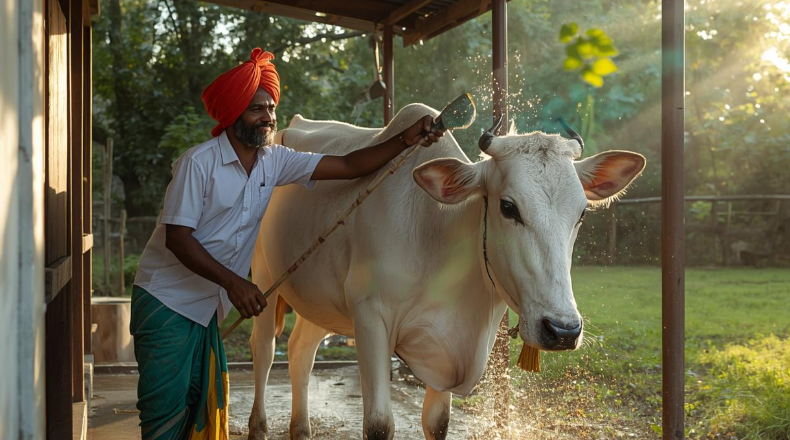 पालनहार गौशाला में गायों की देखभाल